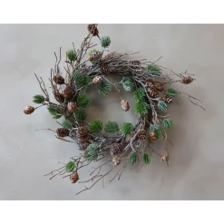 Chic Antique Weihnachtsdeko|Kunstblumen & Kunstpflanzen-Fleur Kranz aus Zedernholz mit Zapfen