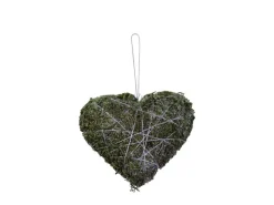 Chic Antique Kunstblumen & Kunstpflanzen|Weihnachtsdeko-Fleur Moosherz mit Aufhängung