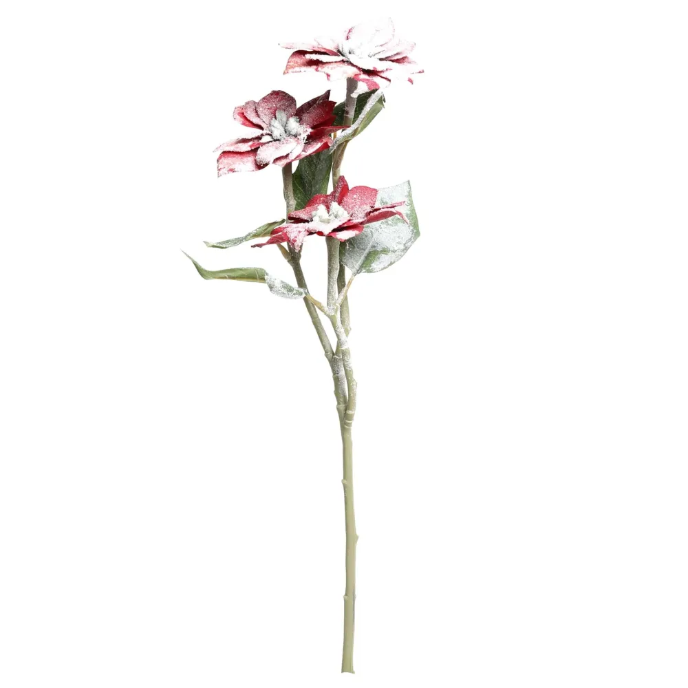 Chic Antique Kunstblumen & Kunstpflanzen|Weihnachtsdeko-Fleur Weihnachtsstern mit Schnee und Glitzer
