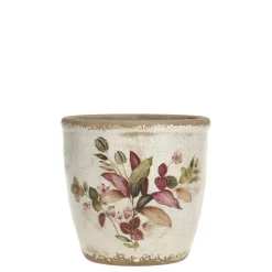 Chic Antique Blumentöpfe & Übertöpfe-Florac Blumentopf mit pinkem Blumenmotiv