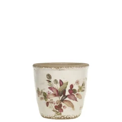 Chic Antique Blumentöpfe & Übertöpfe-Florac Blumentopf mit pinkem Blumenmotiv