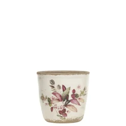 Chic Antique Blumentöpfe & Übertöpfe-Florac Blumentopf mit pinkem Blumenmotiv
