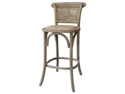 Chic Antique Hocker & Poufs|Stühle-Französischer Barhocker mit Sitz und Rückenlehne