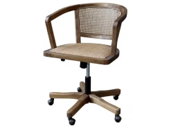 Chic Antique Stühle-Französischer Bürostuhl mit Geflechtsitz