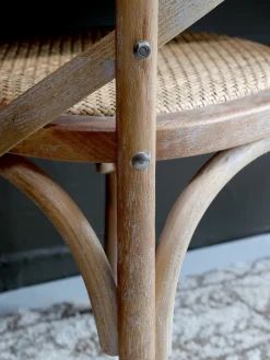 Chic Antique Stühle-Französischer Esstischstuhl mit Geflechtsitz
