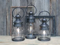 Chic Antique Laternen Für Garten Und Outdoor|Led-Kerzen & Led-Laternen-Franz. Stalllaterne mit Timer