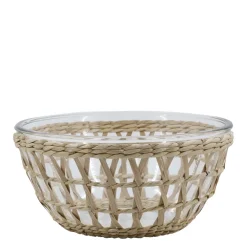 Chic Antique Schüsseln & Schalen|Geschirr & Tischdeko Skandinavisch-Glasschüssel mit Flechtkorb
