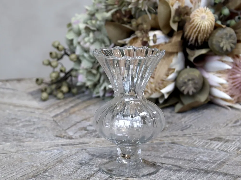 Chic Antique Vasen-Glasvase auf Fuß