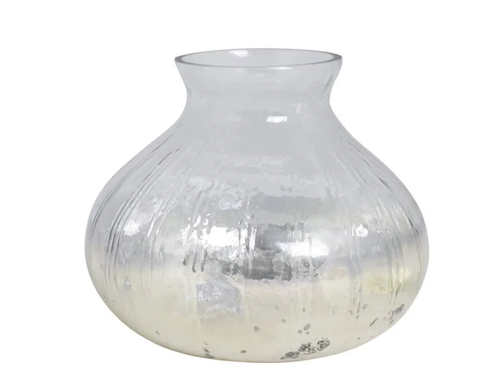Chic Antique Vasen-Glasvase Bauernsilber