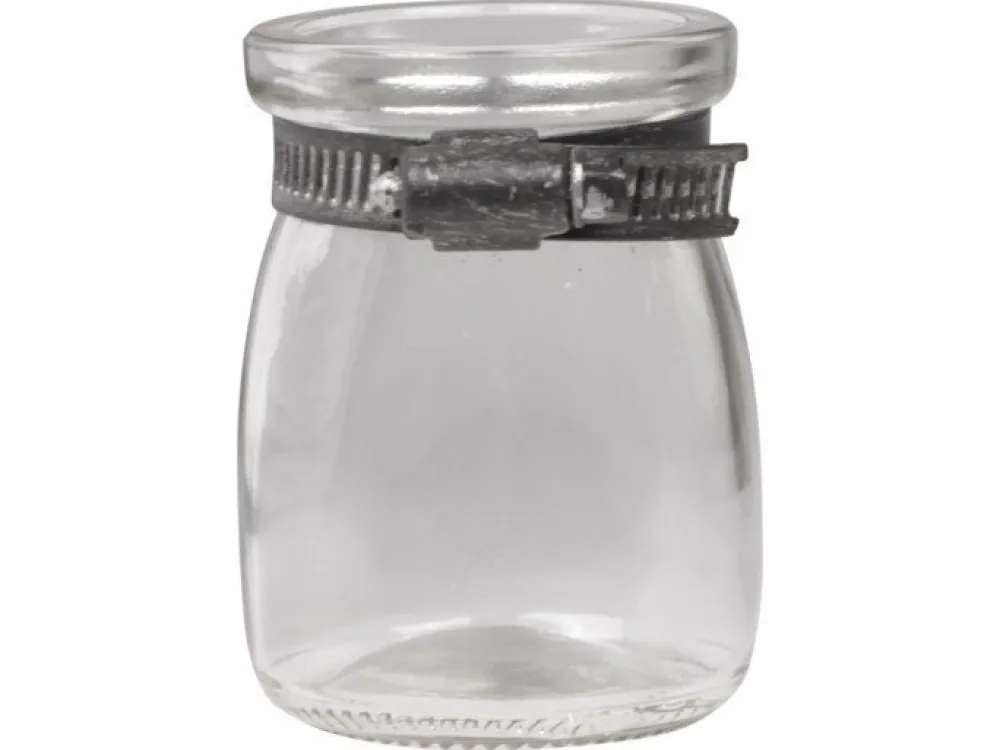 Chic Antique Vasen-Glasvase Eisenverschluss