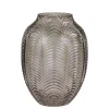 Chic Antique Vasen-Glasvase mit Blattmuster