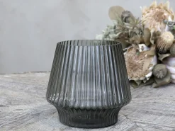Chic Antique Vasen-Glasvase mit Rillen