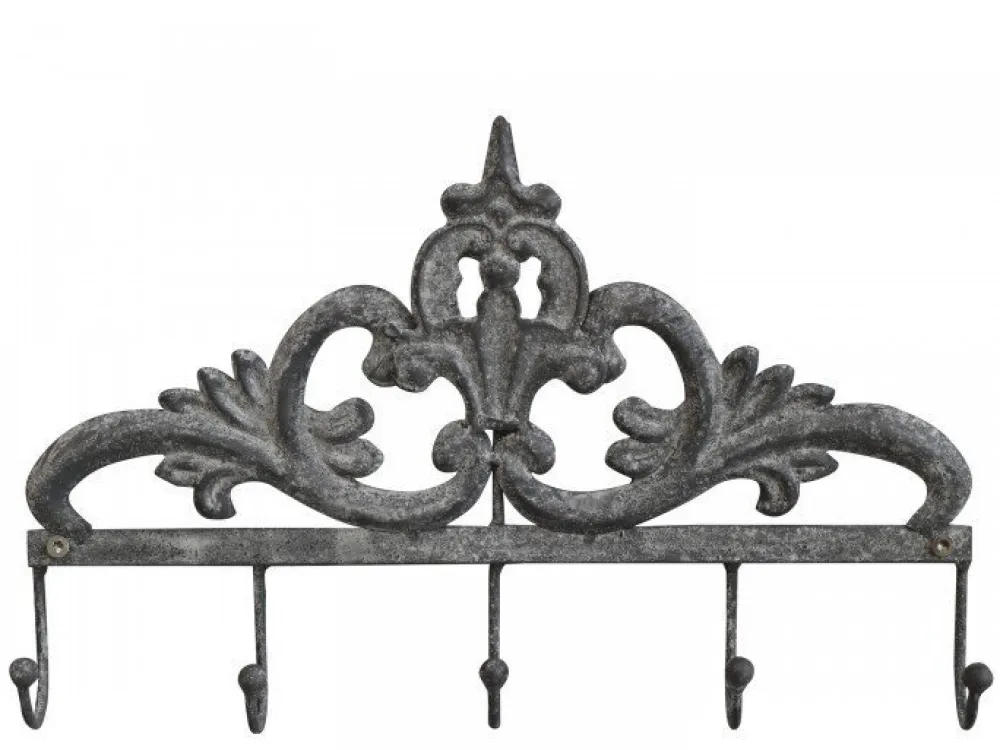 Chic Antique Griffe, Haken & Hakenleisten-Hakenleiste mit Dekor und 5 Haken