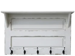 Chic Antique Garderoben|Griffe, Haken & Hakenleisten-Hakenleiste mit Regal und 5 Haken