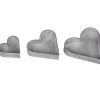 Chic Antique Tabletts|Dekotabletts & Dekoteller-Herz Tablett 3er Set Zink-Look