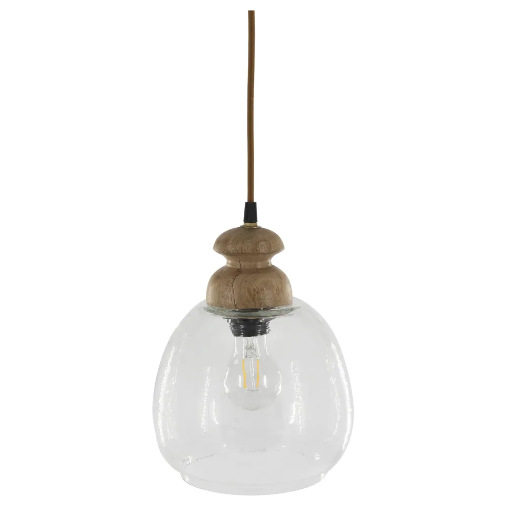 Chic Antique Deckenlampen-Hängelampe, Lampe mit Holzzierhülse