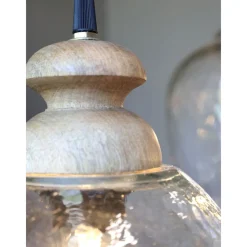 Chic Antique Deckenlampen-Hängelampe, Lampe mit Holzzierhülse