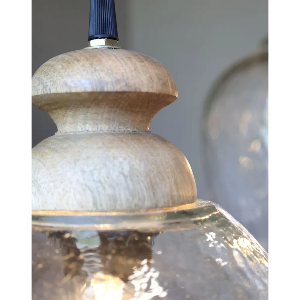 Chic Antique Deckenlampen-Hängelampe, Lampe mit Holzzierhülse
