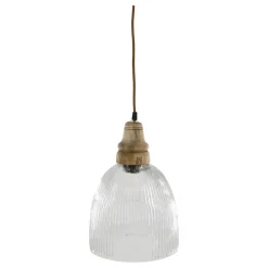 Chic Antique Deckenlampen-Hängelampe mit Holzzierhülse