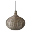 Chic Antique Deckenlampen-Hängelampe oval aus Rattangeflecht