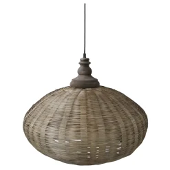 Chic Antique Deckenlampen-Hängelampe oval aus Rattangeflecht
