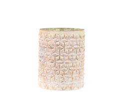 Chic Antique Teelichthalter|Windlichter-Hurricane Windlicht Gold mit Muster