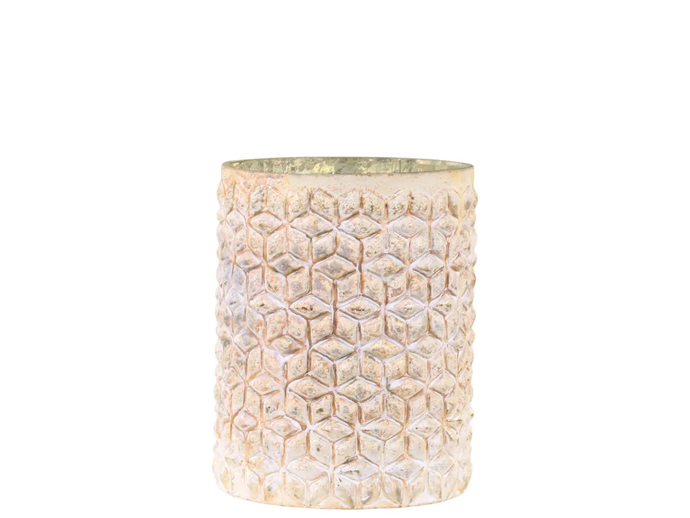 Chic Antique Teelichthalter|Windlichter-Hurricane Windlicht Gold mit Muster