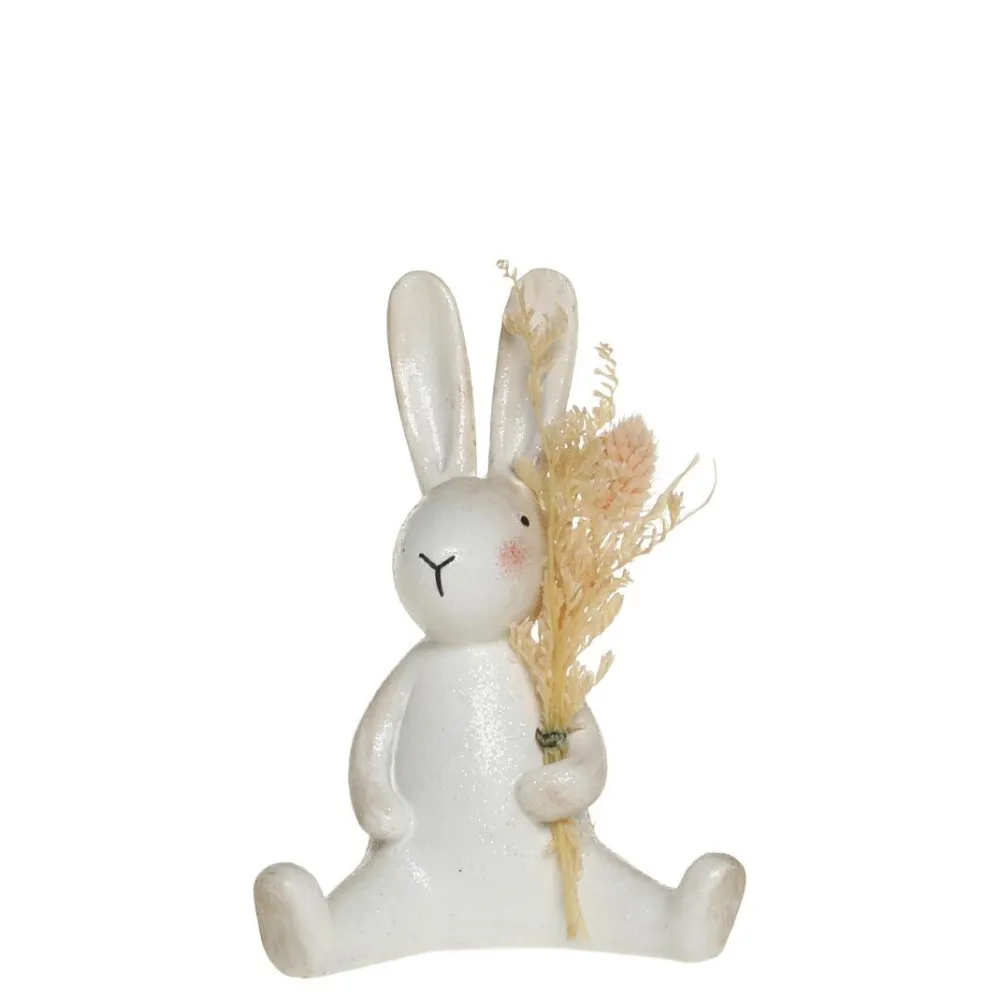 Chic Antique Oster-Deko|Deko-Objekte & Figuren-Kaninchen mit Blumen sitzend