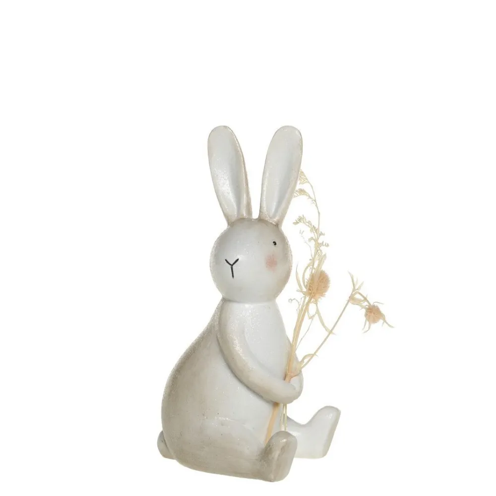 Chic Antique Oster-Deko|Deko-Objekte & Figuren-Kaninchen mit Blumen sitzend