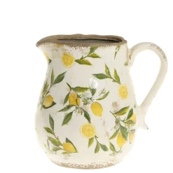 Chic Antique Vasen-Kanne Limone mit Zitronenmotiv
