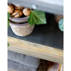Chic Antique Regale|Beistelltische & Couchtische-Kücheninsel auf Rädern mit Zinktop und Regalen
