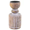 Chic Antique Kerzenhalter Für Stumpenkerzen-Kerzenhalter aus Mangoholz mit Spieß