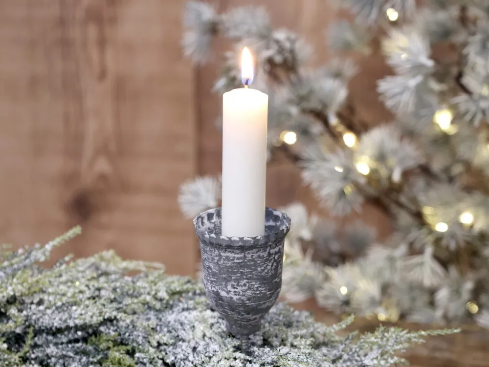 Chic Antique Weihnachtsdeko|Kerzenhalter Mit Spieß-Kerzenhalter mit Spieß zink