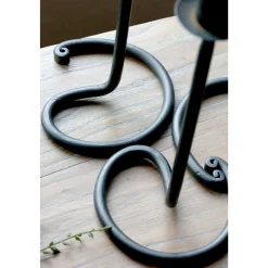 Chic Antique Kerzenhalter Für Stabkerzen-Kerzenständer antik schwarz aus Eisen