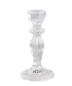 Chic Antique Kerzenhalter Für Stabkerzen-Kerzenständer aus Glas mit Spitzenkante
