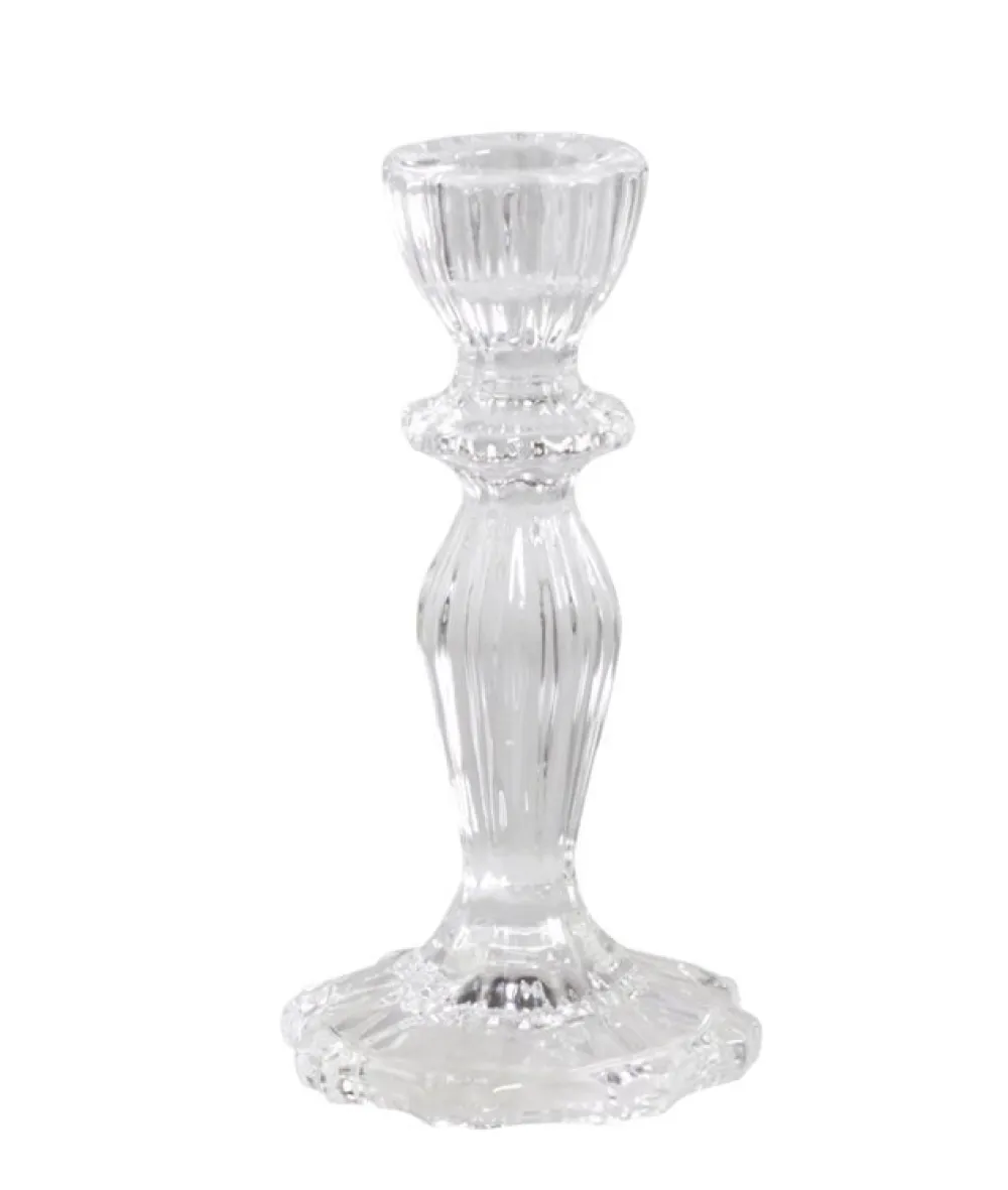 Chic Antique Kerzenhalter Für Stabkerzen-Kerzenständer aus Glas mit Spitzenkante