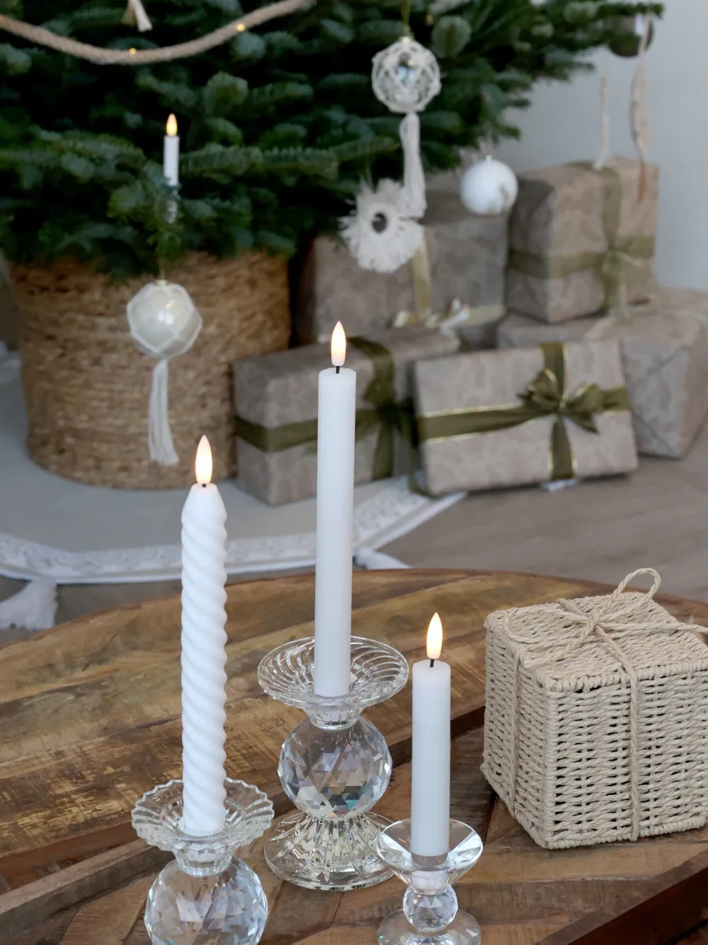 Chic Antique Weihnachtsdeko-Kerzenständer aus Glas