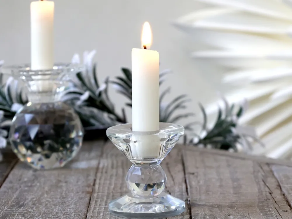 Chic Antique Weihnachtsdeko-Kerzenständer aus Glas
