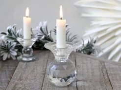 Chic Antique Weihnachtsdeko-Kerzenständer aus Glas