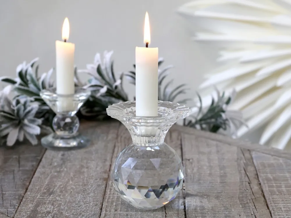 Chic Antique Weihnachtsdeko-Kerzenständer aus Glas