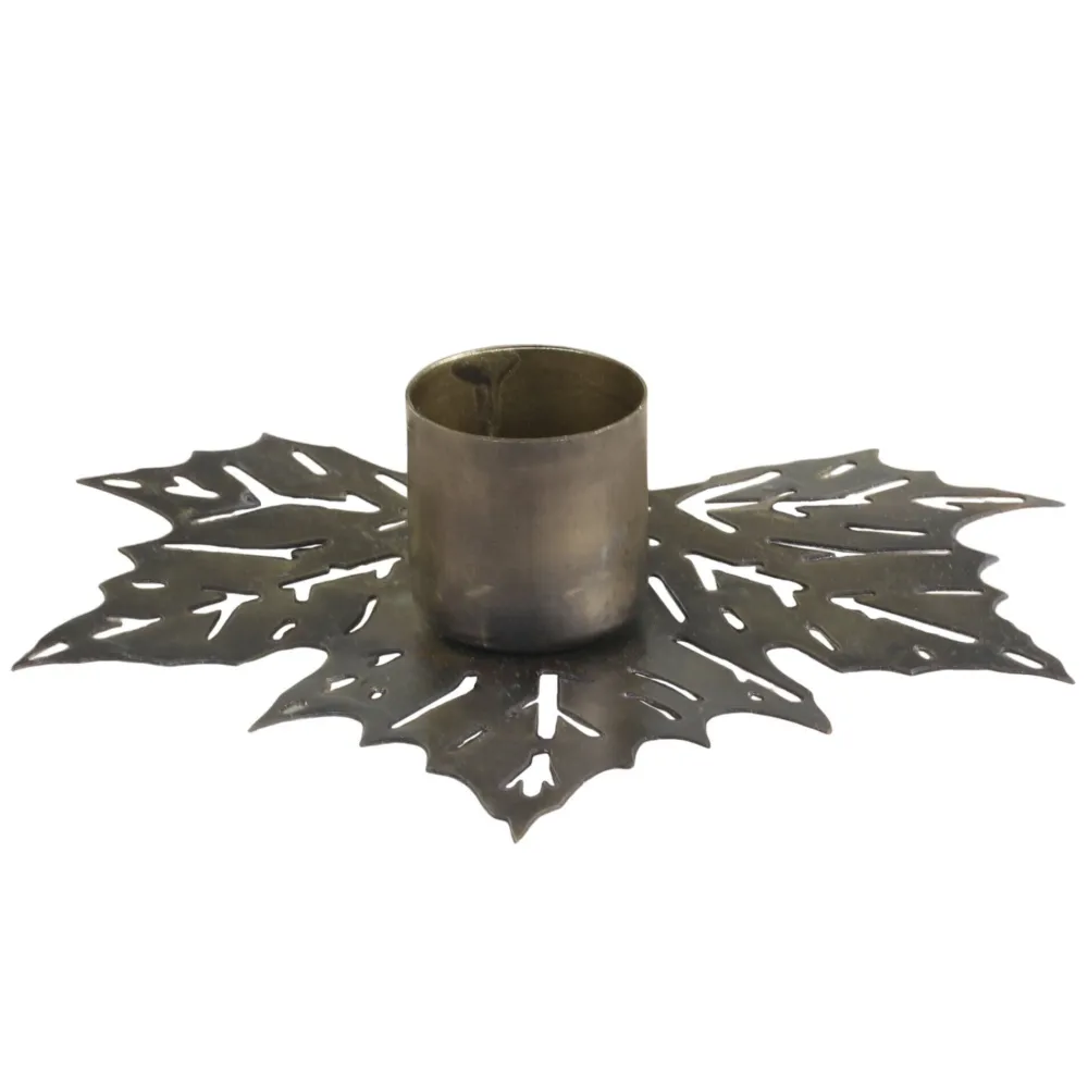 Chic Antique Weihnachtsdeko-Kerzenständer Blatt für Mini Stabkerze