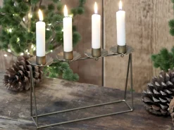 Chic Antique Weihnachtsdeko-Kerzenständer mit 4 Haltern für Stabkerzen