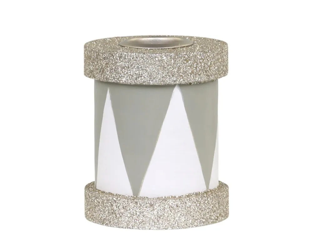 Chic Antique Weihnachtsdeko-Kerzenständer Trommel mit Glitzer
