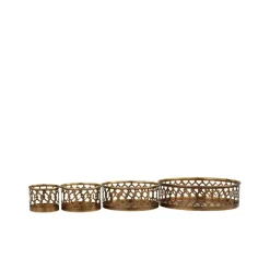 Chic Antique Kerzentabletts-Kerzentablett mit Dekor 4er-Set