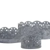 Chic Antique Kerzentabletts|Dekotabletts & Dekoteller-Kerzentablett mit Blumenkante 3er Set
