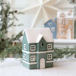 Chic Antique Lichthäuser, Keramik-Häuschen|Weihnachtsdeko-Kleines Keramikhäuschen Chamonix