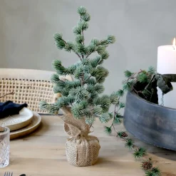 Chic Antique Kunstblumen & Kunstpflanzen|Weihnachtsdeko-Künstllicher Zedernbaum mit Schnee