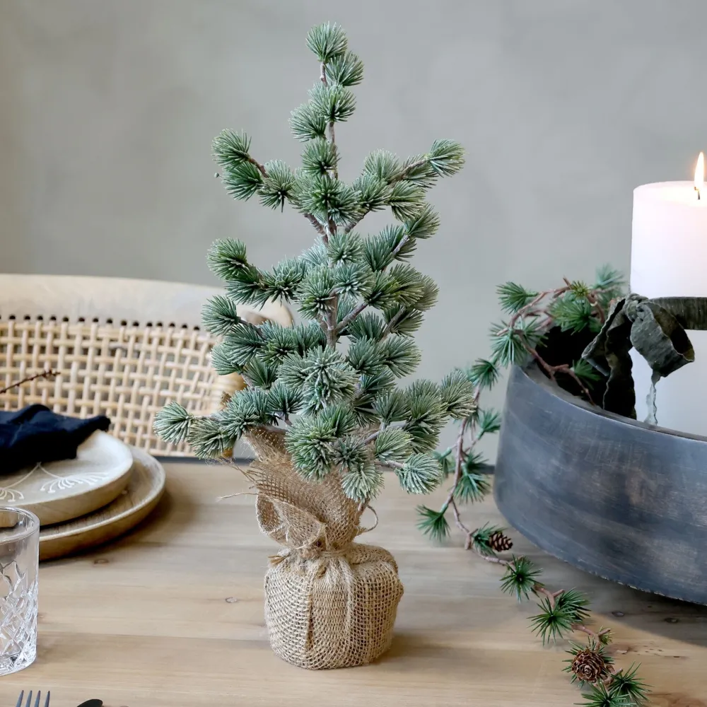 Chic Antique Kunstblumen & Kunstpflanzen|Weihnachtsdeko-Künstllicher Zedernbaum mit Schnee