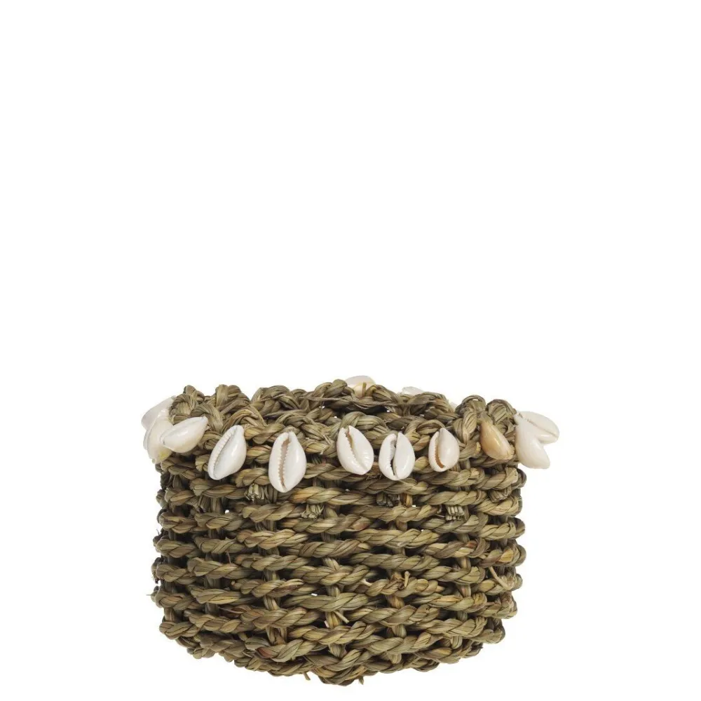 Chic Antique Körbe-Korb geflochten mit Muscheln