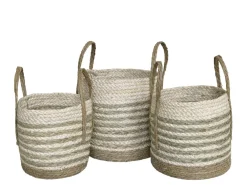 Chic Antique Körbe-Korbset aus getrocknetem Gras